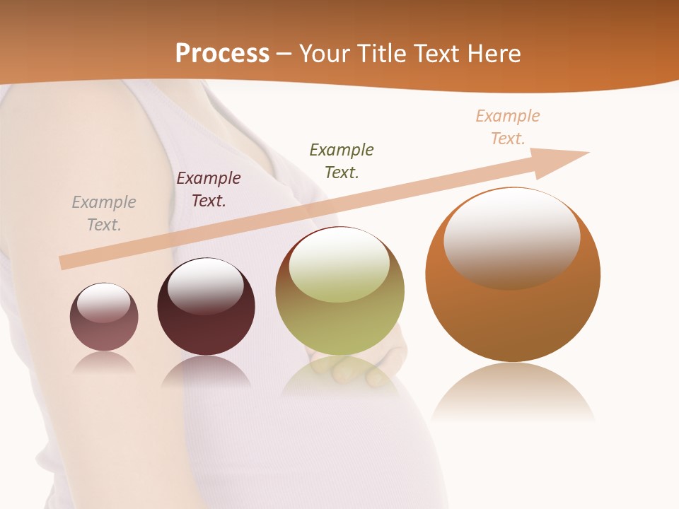 Caucasian Woman Who Is 9 Months Pregnant On White Background PowerPoint Template