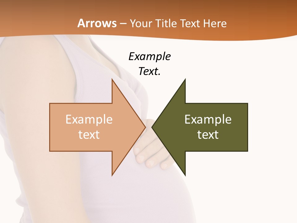 Caucasian Woman Who Is 9 Months Pregnant On White Background PowerPoint Template