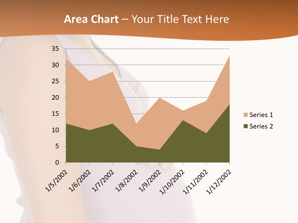 Caucasian Woman Who Is 9 Months Pregnant On White Background PowerPoint Template