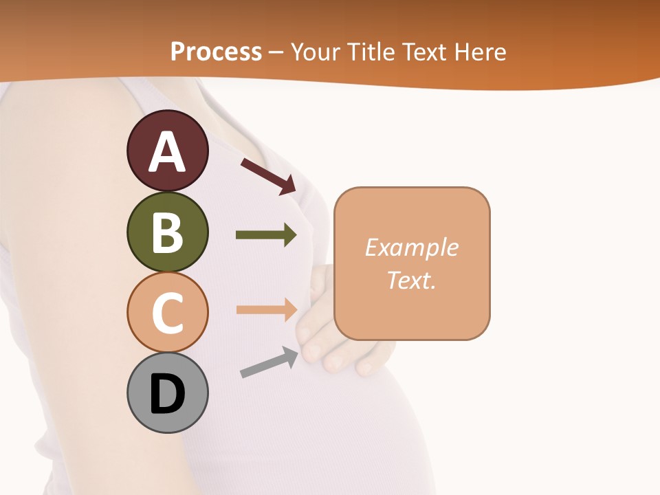 Caucasian Woman Who Is 9 Months Pregnant On White Background PowerPoint Template