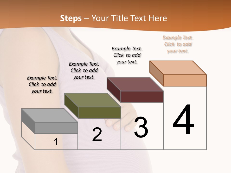 Caucasian Woman Who Is 9 Months Pregnant On White Background PowerPoint Template