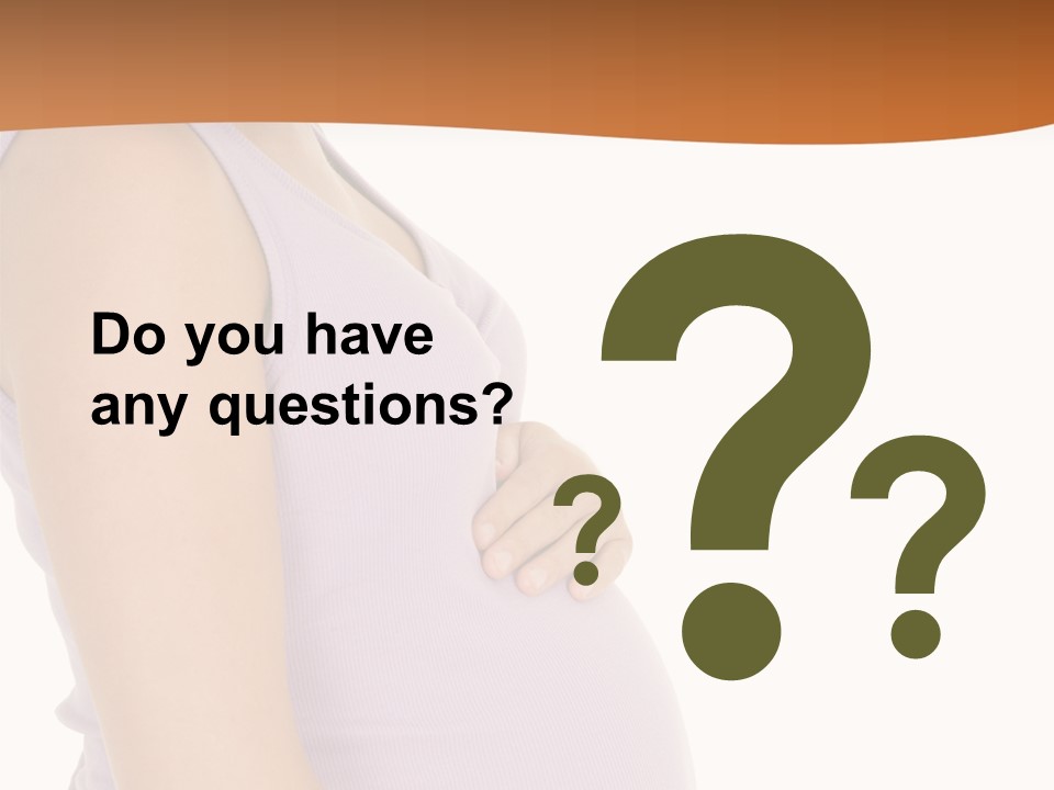 Caucasian Woman Who Is 9 Months Pregnant On White Background PowerPoint Template