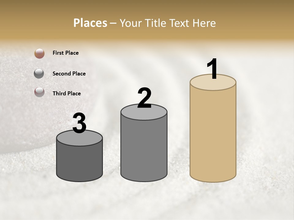 Raked Sand Around A Pebble In A Small Tabletop Rock Garden (Shallow Dof) PowerPoint Template