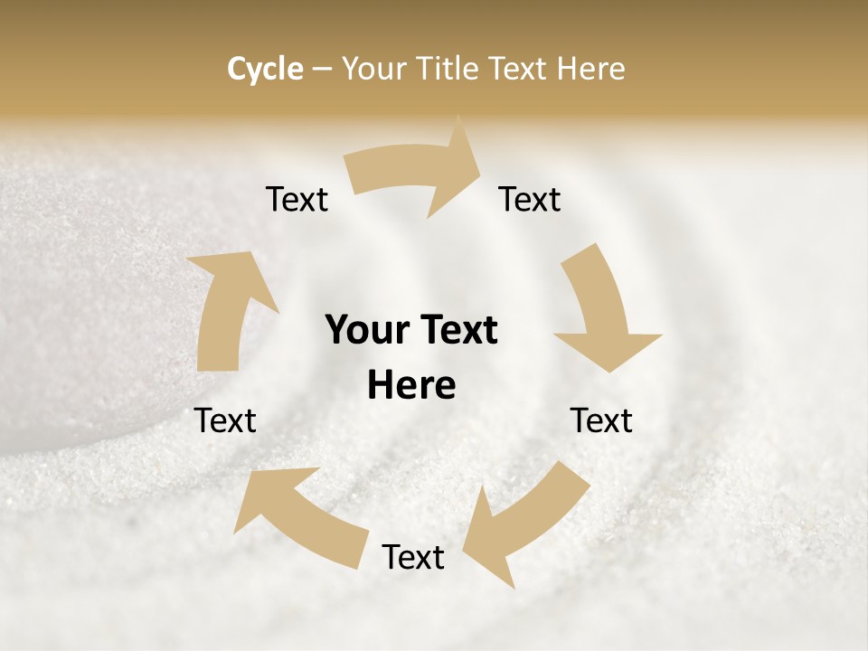 Raked Sand Around A Pebble In A Small Tabletop Rock Garden (Shallow Dof) PowerPoint Template