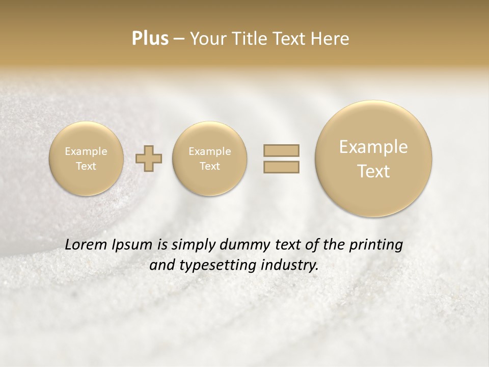 Raked Sand Around A Pebble In A Small Tabletop Rock Garden (Shallow Dof) PowerPoint Template