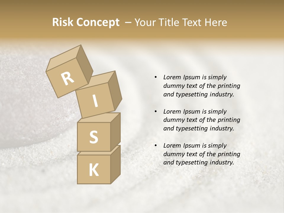 Raked Sand Around A Pebble In A Small Tabletop Rock Garden (Shallow Dof) PowerPoint Template