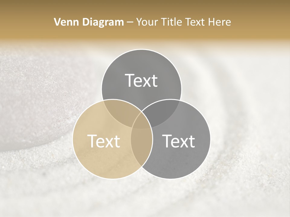 Raked Sand Around A Pebble In A Small Tabletop Rock Garden (Shallow Dof) PowerPoint Template