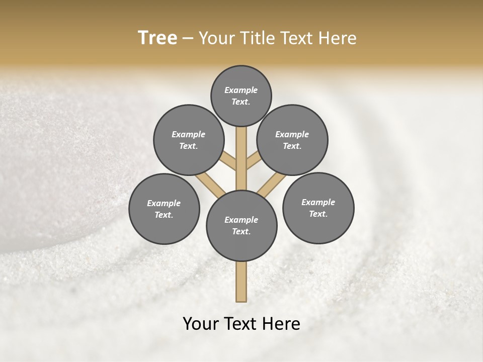 Raked Sand Around A Pebble In A Small Tabletop Rock Garden (Shallow Dof) PowerPoint Template