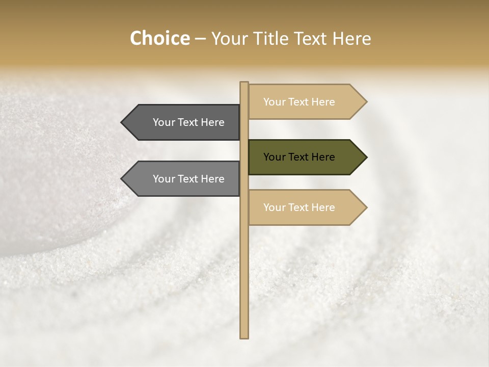 Raked Sand Around A Pebble In A Small Tabletop Rock Garden (Shallow Dof) PowerPoint Template