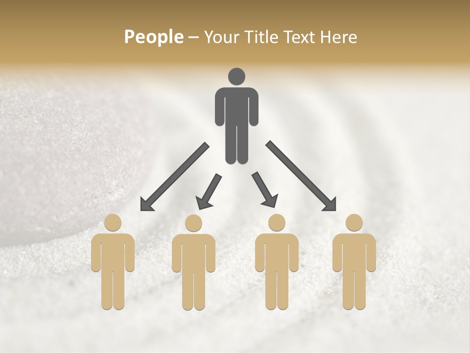 Raked Sand Around A Pebble In A Small Tabletop Rock Garden (Shallow Dof) PowerPoint Template