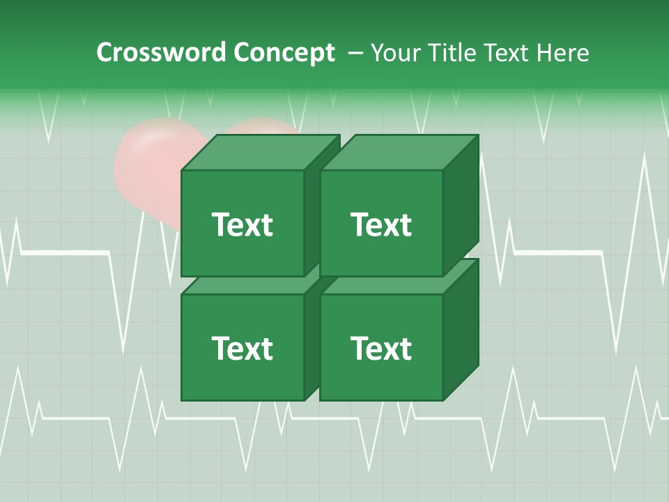 A Red Heart On A Green Medical Background PowerPoint Template
