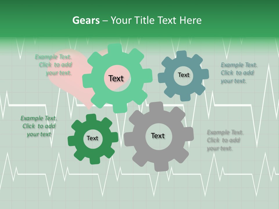 A Red Heart On A Green Medical Background PowerPoint Template