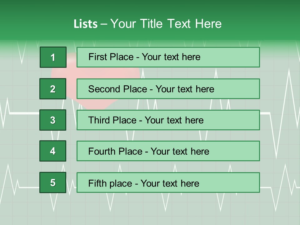A Red Heart On A Green Medical Background PowerPoint Template