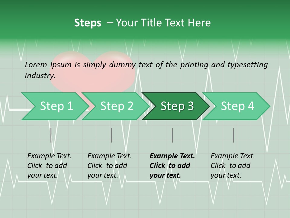 A Red Heart On A Green Medical Background PowerPoint Template