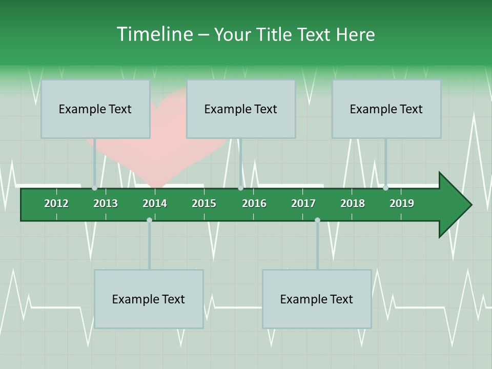 A Red Heart On A Green Medical Background PowerPoint Template
