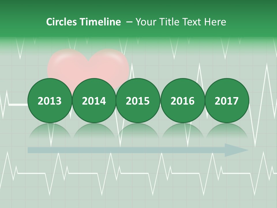 A Red Heart On A Green Medical Background PowerPoint Template