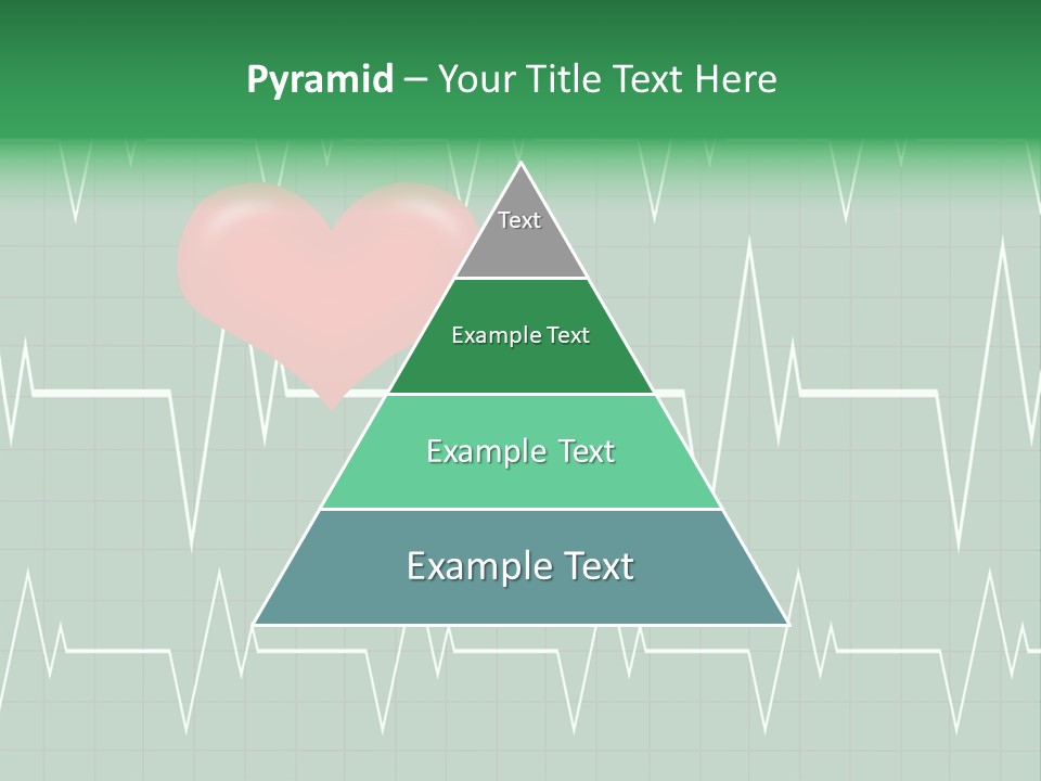A Red Heart On A Green Medical Background PowerPoint Template