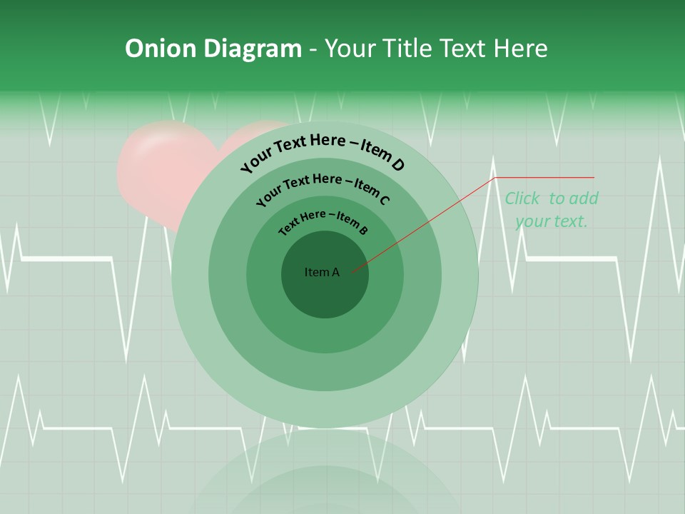 A Red Heart On A Green Medical Background PowerPoint Template