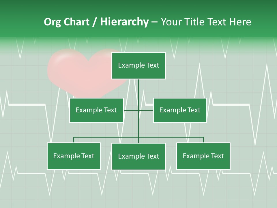 A Red Heart On A Green Medical Background PowerPoint Template
