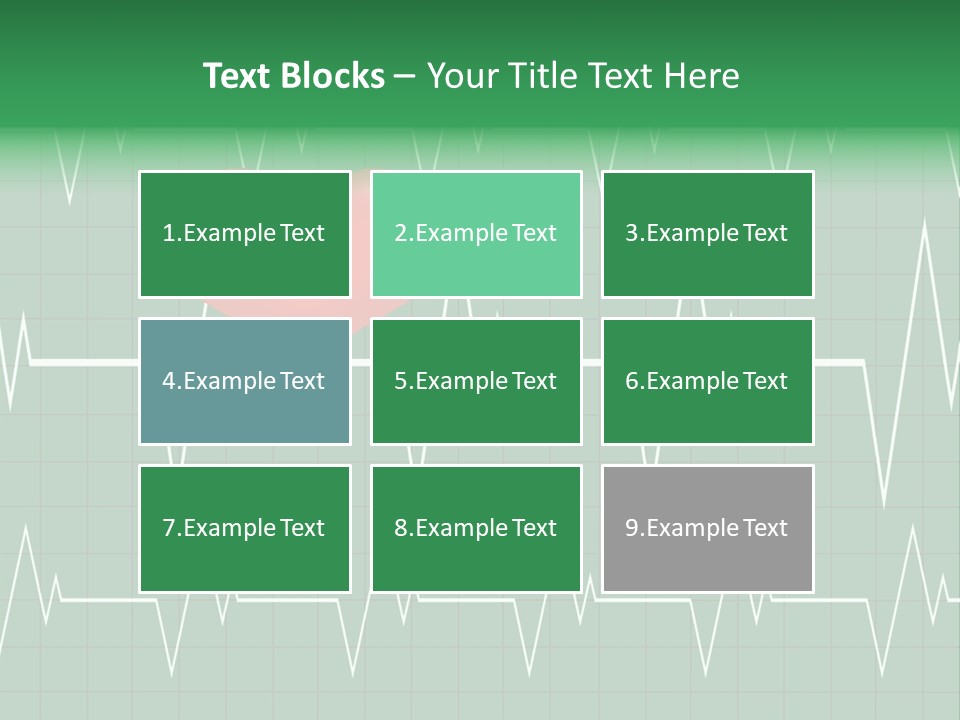A Red Heart On A Green Medical Background PowerPoint Template