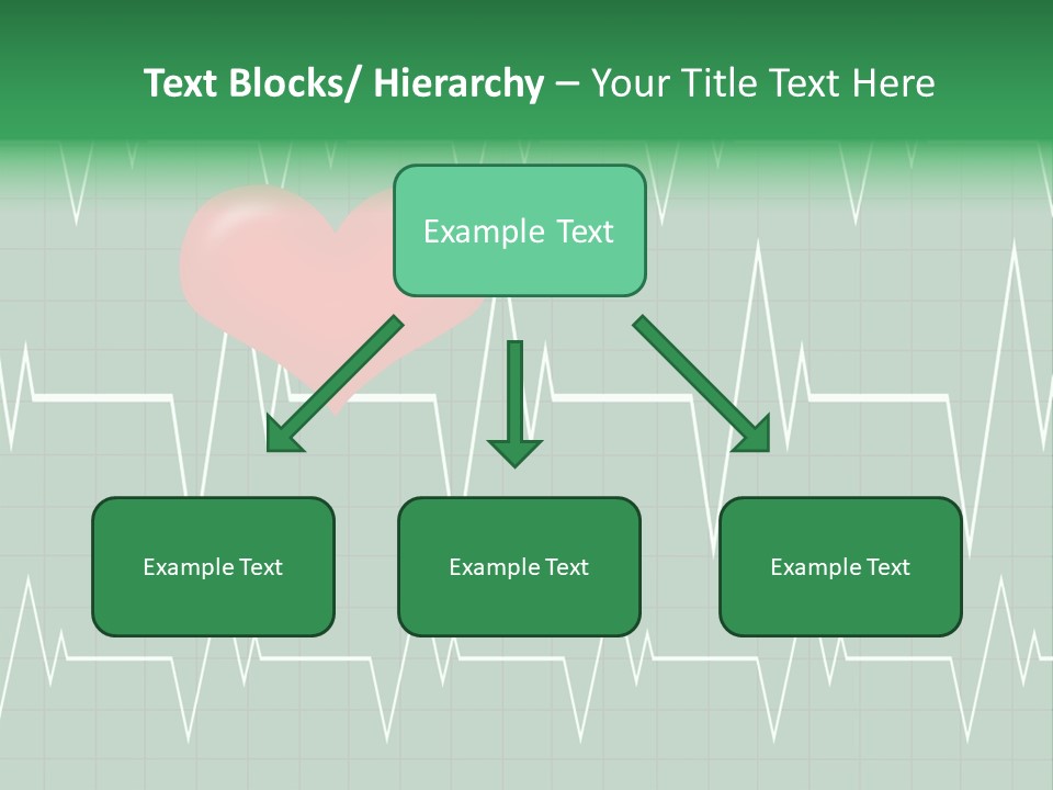A Red Heart On A Green Medical Background PowerPoint Template