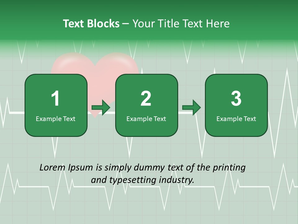 A Red Heart On A Green Medical Background PowerPoint Template
