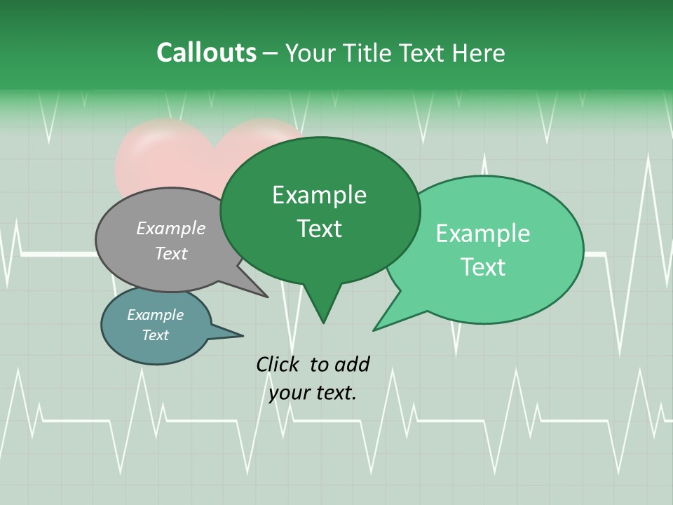 A Red Heart On A Green Medical Background PowerPoint Template