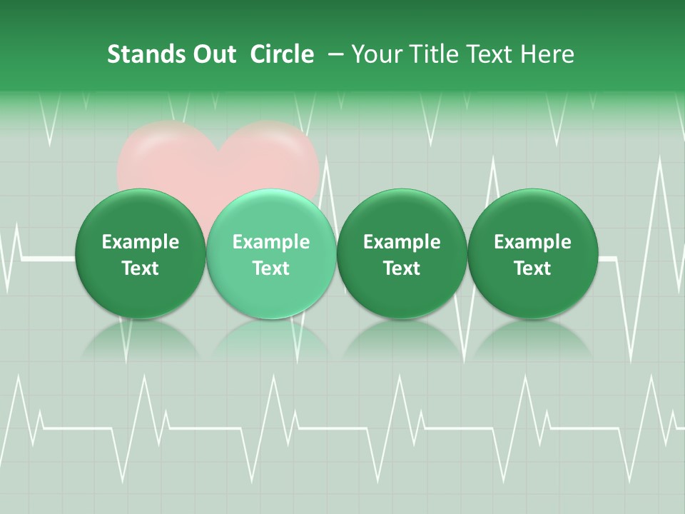 A Red Heart On A Green Medical Background PowerPoint Template