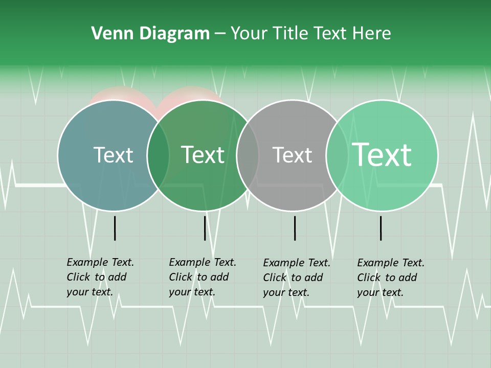 A Red Heart On A Green Medical Background PowerPoint Template