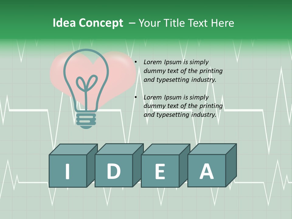 A Red Heart On A Green Medical Background PowerPoint Template
