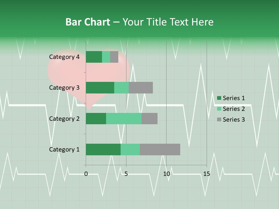 A Red Heart On A Green Medical Background PowerPoint Template