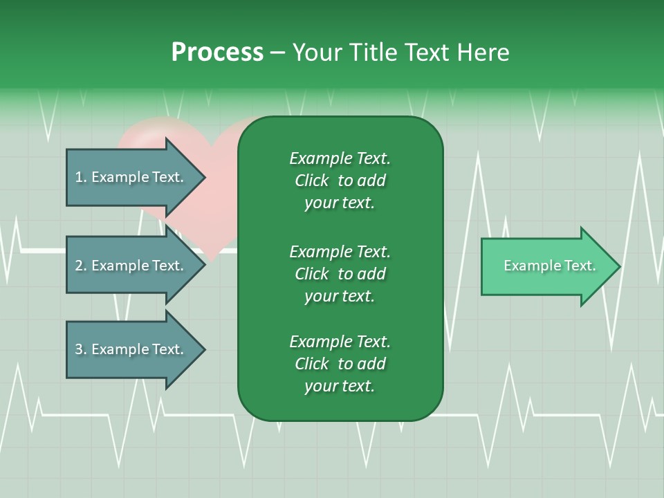 A Red Heart On A Green Medical Background PowerPoint Template