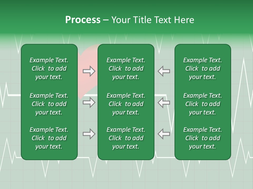 A Red Heart On A Green Medical Background PowerPoint Template