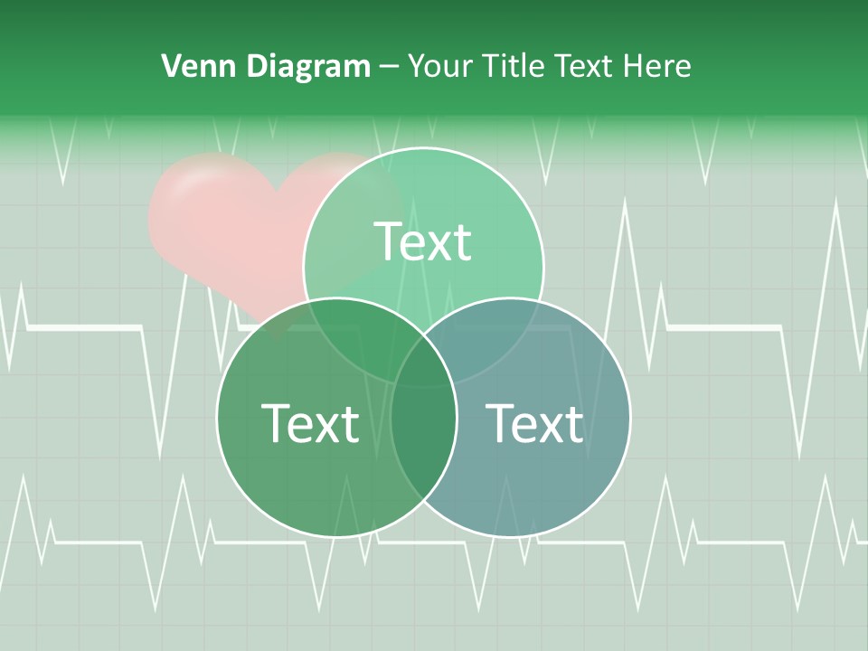 A Red Heart On A Green Medical Background PowerPoint Template