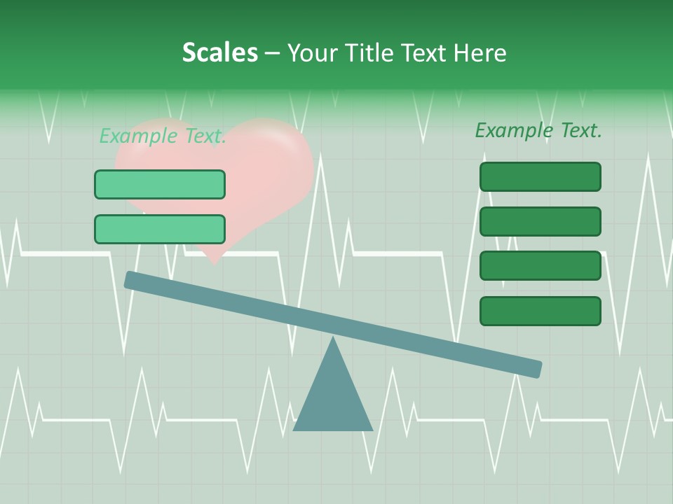 A Red Heart On A Green Medical Background PowerPoint Template