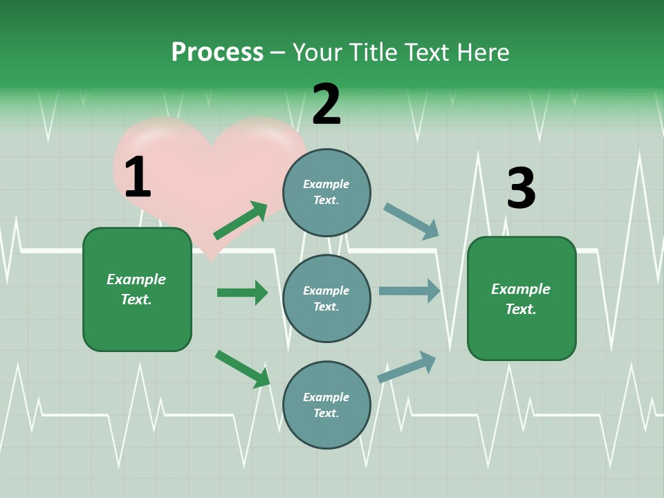 A Red Heart On A Green Medical Background PowerPoint Template