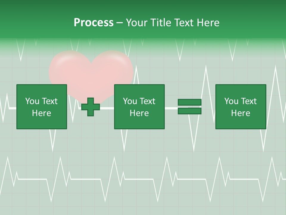 A Red Heart On A Green Medical Background PowerPoint Template