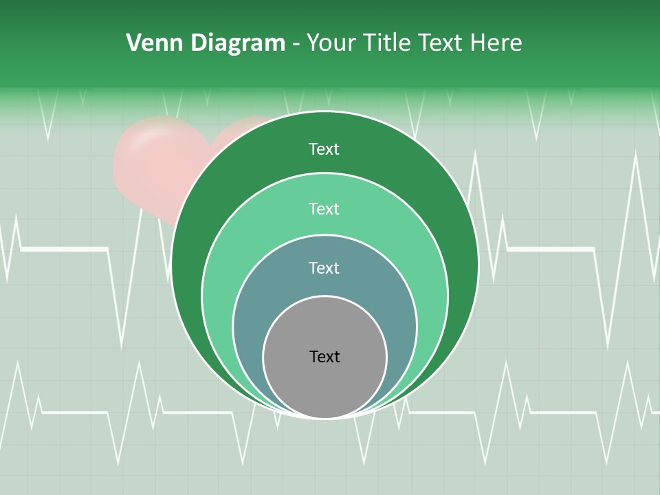 A Red Heart On A Green Medical Background PowerPoint Template