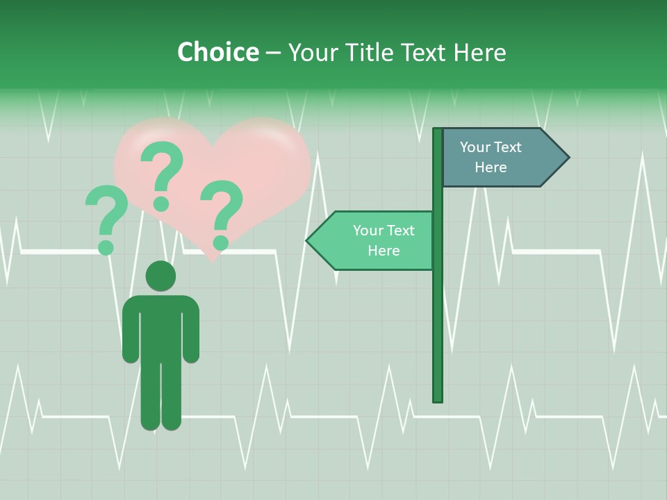 A Red Heart On A Green Medical Background PowerPoint Template
