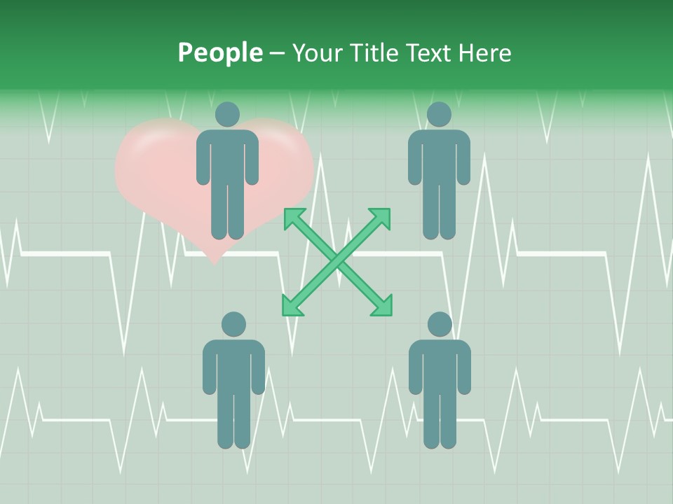 A Red Heart On A Green Medical Background PowerPoint Template