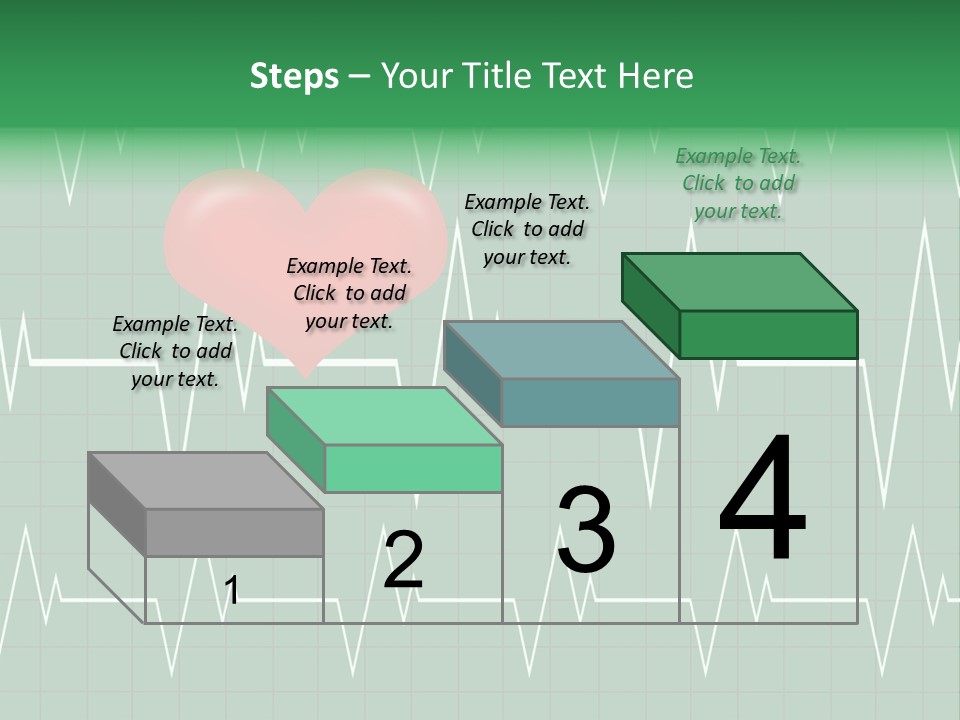 A Red Heart On A Green Medical Background PowerPoint Template