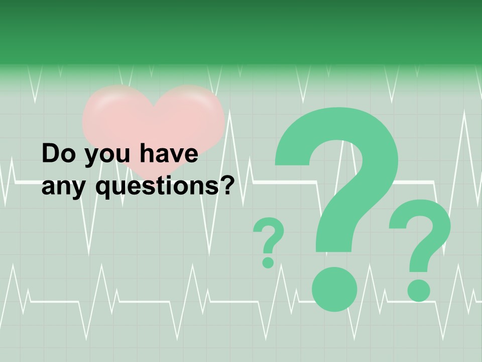 A Red Heart On A Green Medical Background PowerPoint Template