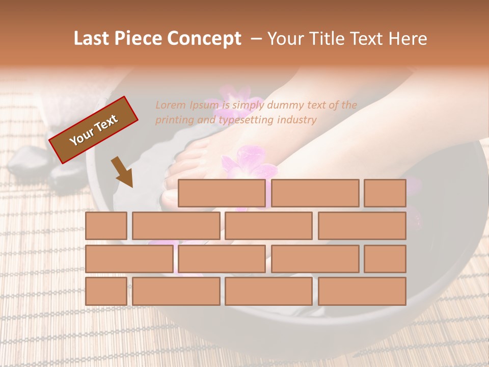 Woman Soaking Feet In Bowl Of Floral Scented Water In Spa PowerPoint Template