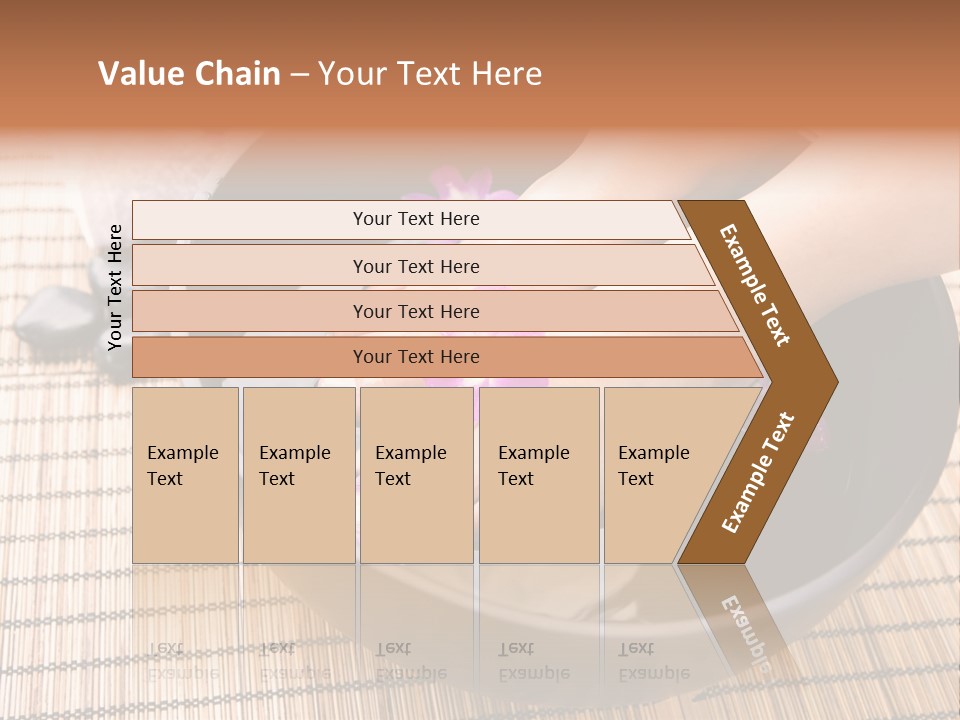 Woman Soaking Feet In Bowl Of Floral Scented Water In Spa PowerPoint Template