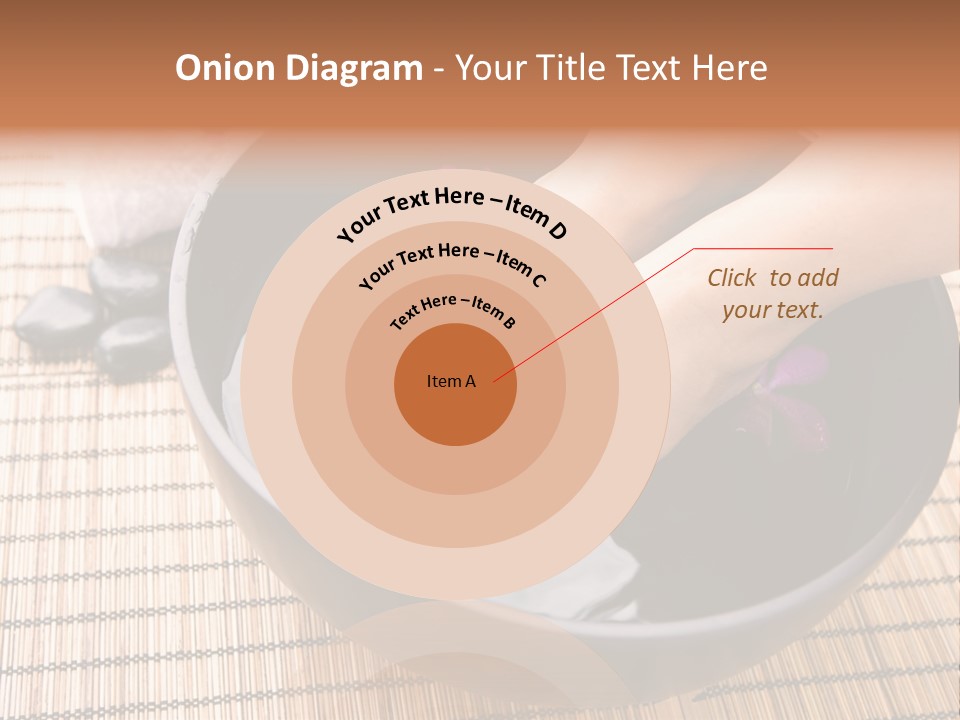 Woman Soaking Feet In Bowl Of Floral Scented Water In Spa PowerPoint Template