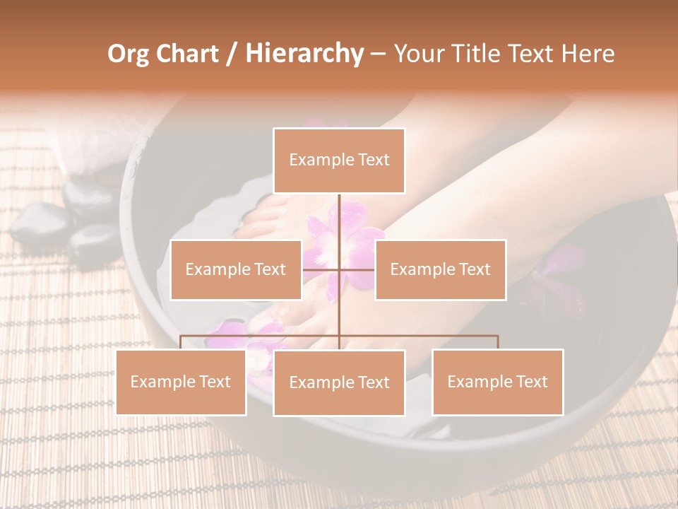 Woman Soaking Feet In Bowl Of Floral Scented Water In Spa PowerPoint Template