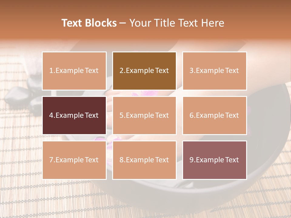 Woman Soaking Feet In Bowl Of Floral Scented Water In Spa PowerPoint Template