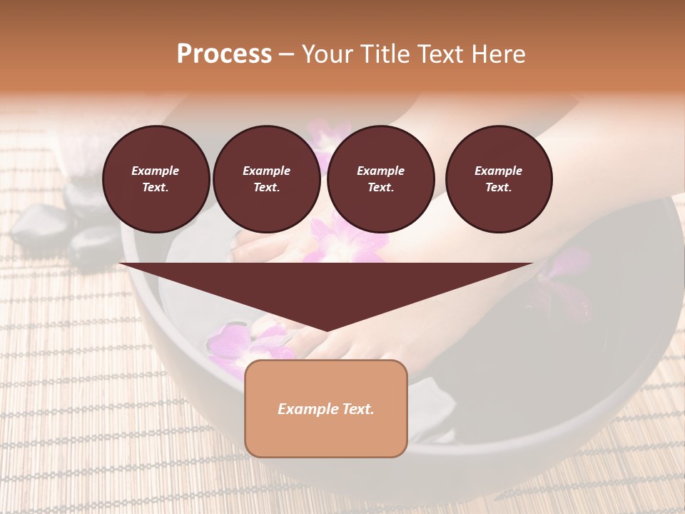 Woman Soaking Feet In Bowl Of Floral Scented Water In Spa PowerPoint Template