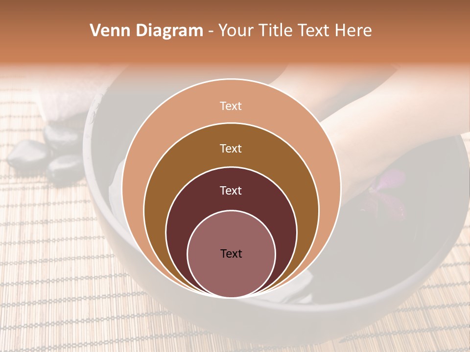 Woman Soaking Feet In Bowl Of Floral Scented Water In Spa PowerPoint Template