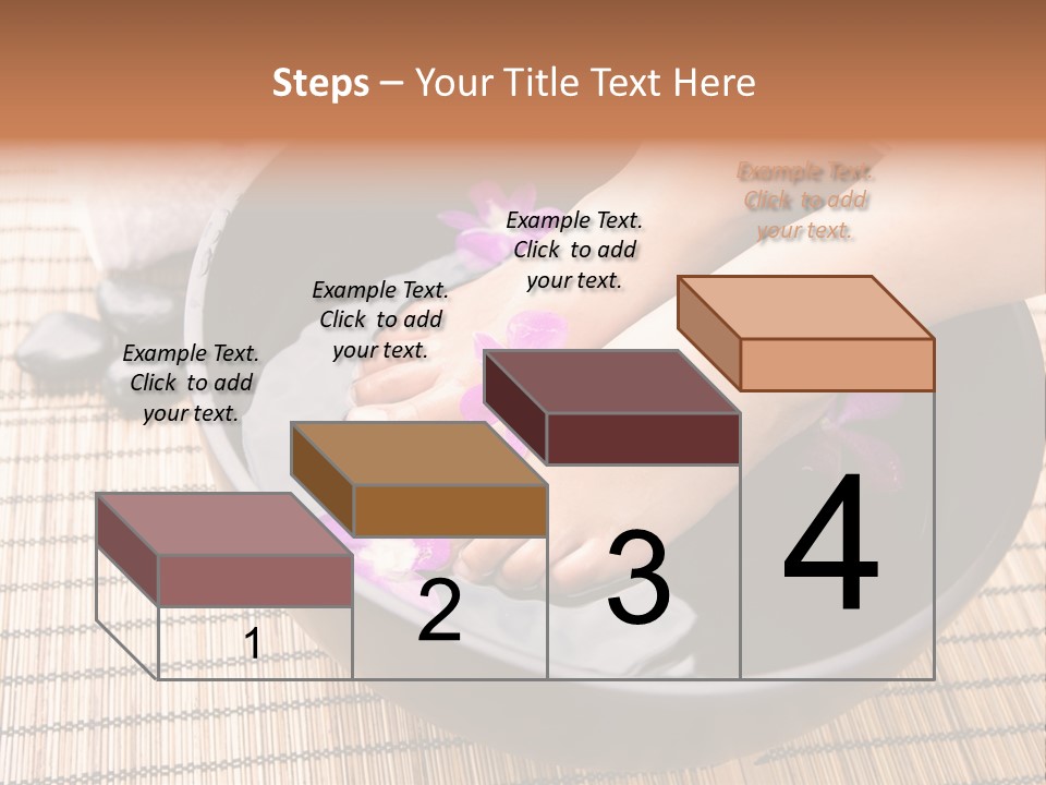 Woman Soaking Feet In Bowl Of Floral Scented Water In Spa PowerPoint Template